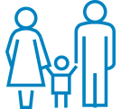 Family icon for divorce, child custody, and prenuptial agreement legal services.